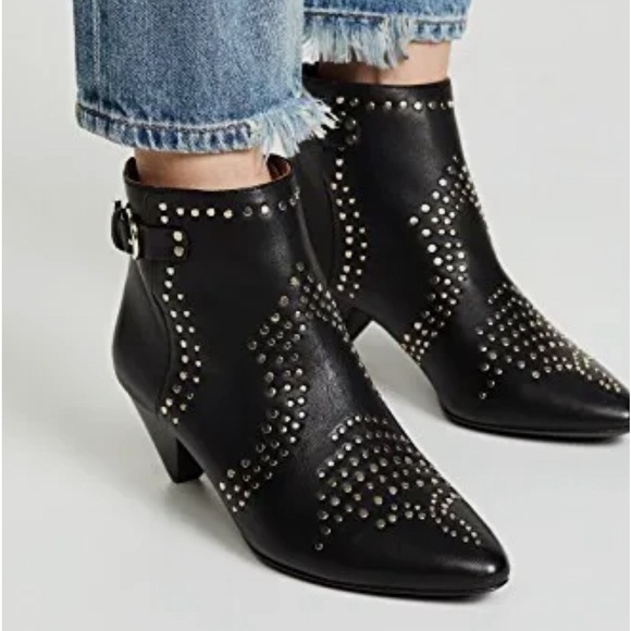Joie Shoes - Joie Bickson Studded Black Leather Booties